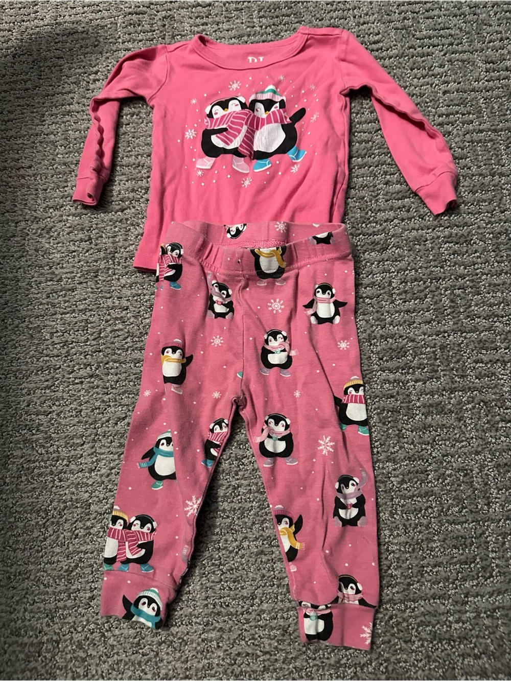 The Children's Place Pink Penguin Print Pajama Set